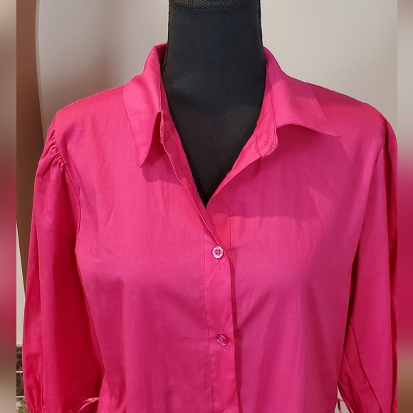 NWT Fuchsia Pink Midi Italian Dress ( Size L) - Picture 2 of 11